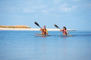 couple kayaking in the Gulf